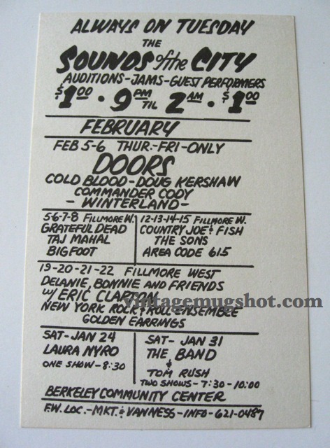 Flyer February 1970 Fillmore West Golden Earring shows in support of Delaney, Bonnie and Friends
